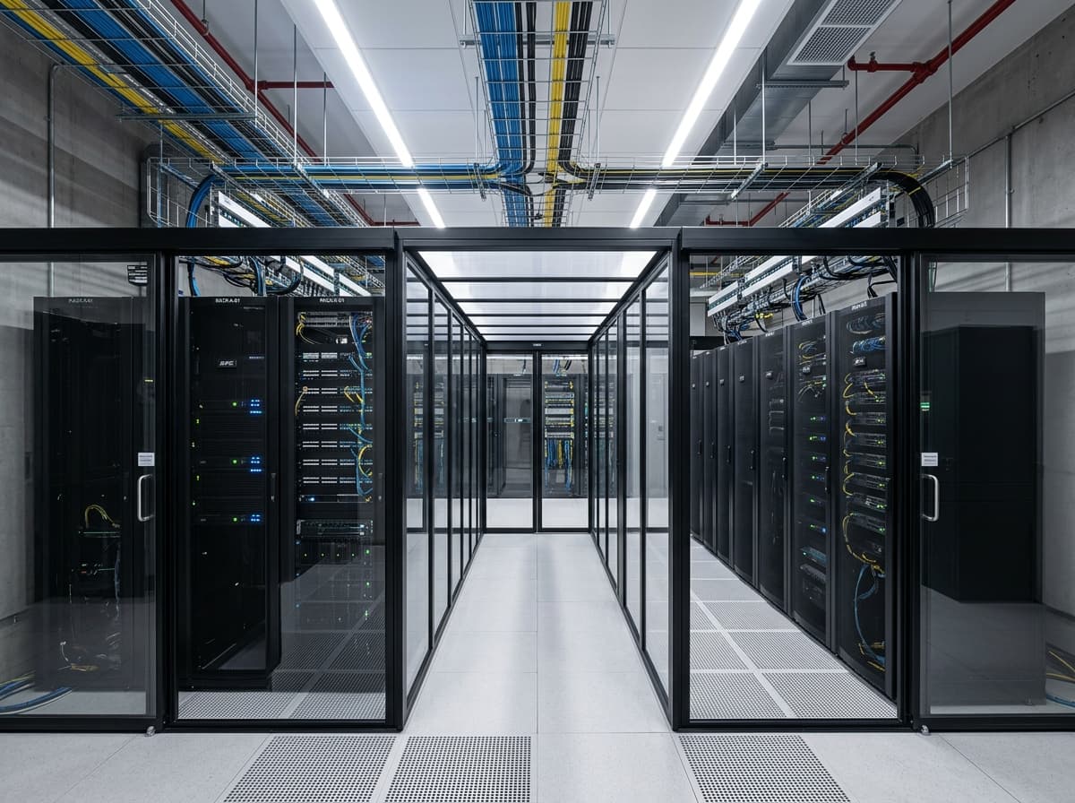 High-density cold-aisle containment colocation racks in BitHash UAE facility